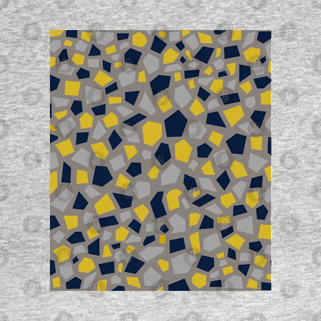 Grey, Mustard Yellow and Navy Blue Mosaic by OneThreeSix